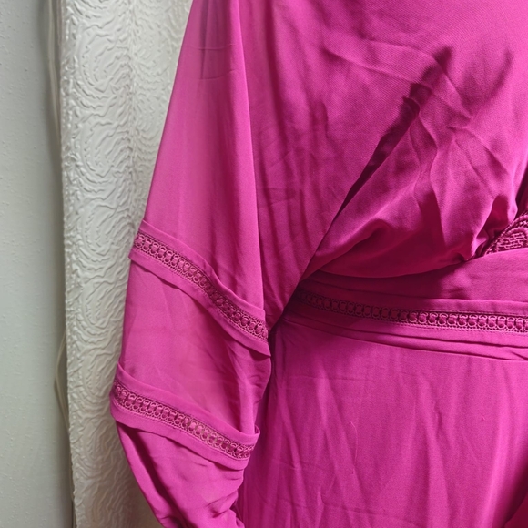 City Chic Pink Embellished Wrap Midi Dress - Picture 6 of 9